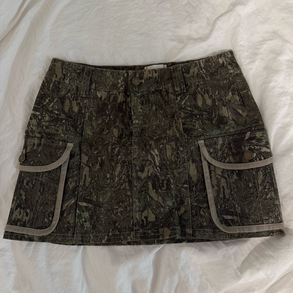 Green Camouflage mini skirt